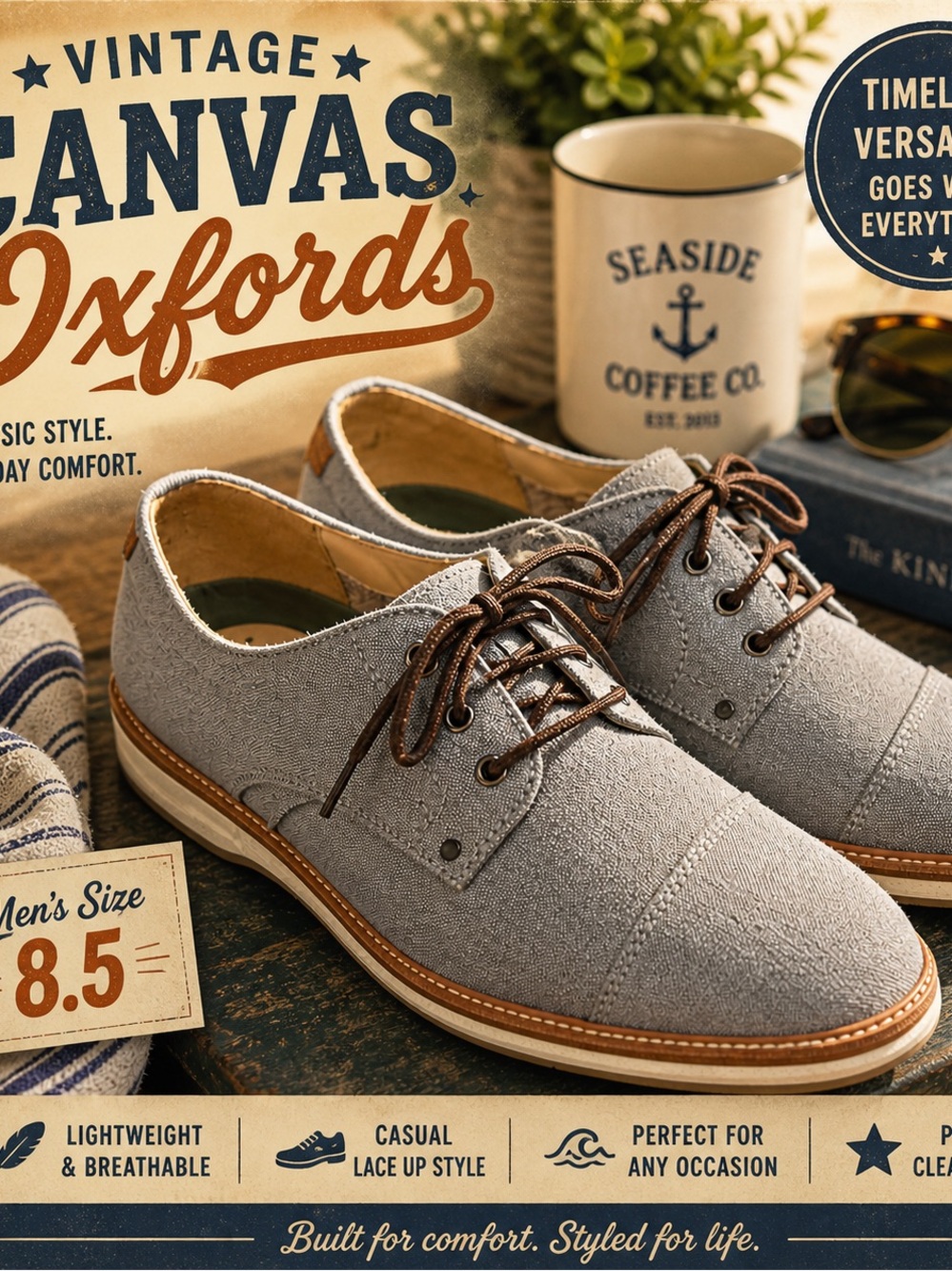 New Crown Vintage Size 8.5 Men’s Thade Oxford Shoes